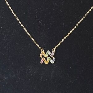 NEW Unwritten Gold Tone Aquarius Zodiac Symbol Necklace fashion february pride